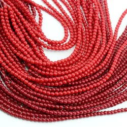4/6/8/10MM Imitate Red Coral Glaze Beads Loose Round Spacer Beads For Jewelry Making DIY Bracelet Necklace Handmade Accessories