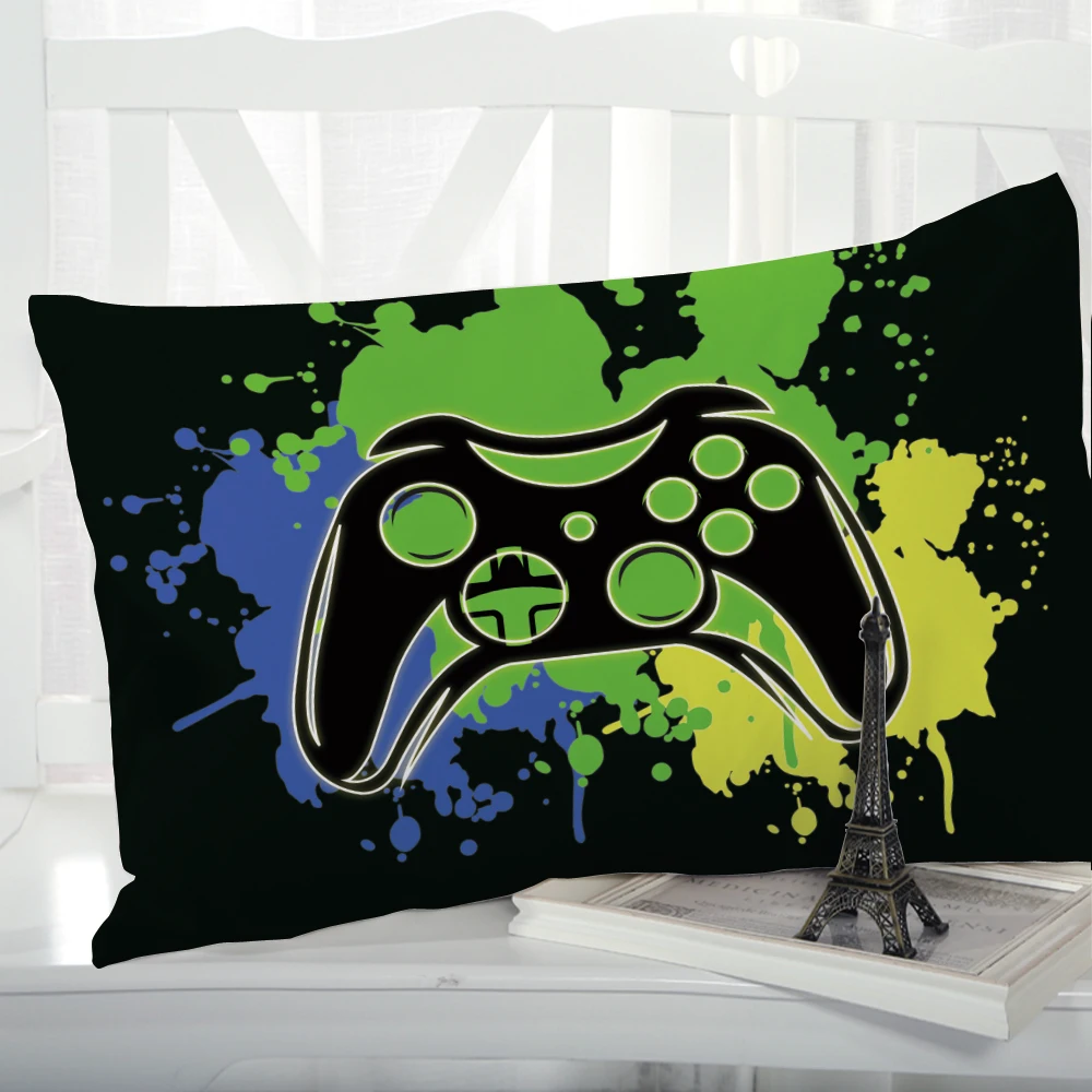 1Pc 3D Decorative Pillow Case Bedding Pillowcase 50x75 50x70 50x80 PillowCover Pillow Cover for Home Game Over Black Gamepad