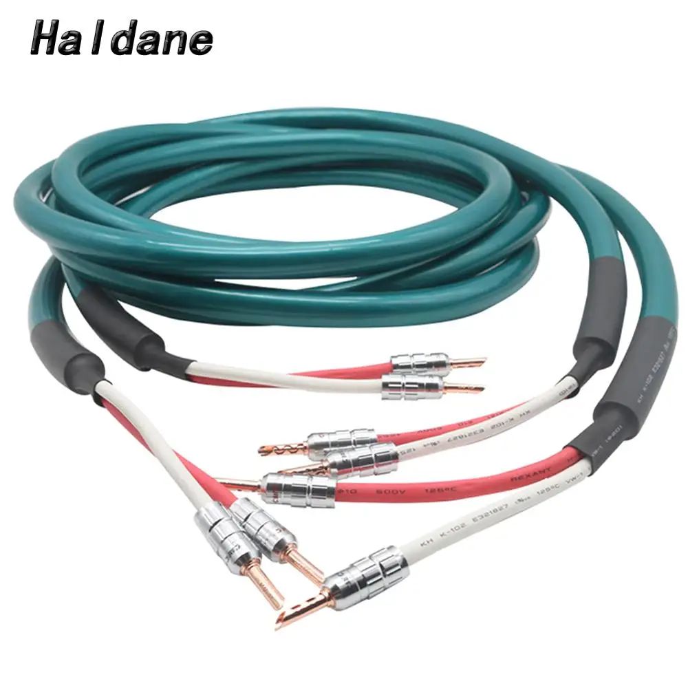 

Haldane Pair HIFI Ortofon Speaker Cable CMC Pure Red Copper BFA Banana Plug Audio Speaker Interconnect Cable for AMP CD player