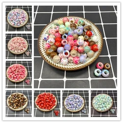 50pcs/lot 10x8mm Acrylic Printing Stripe Spacer Beads Big Large Hole Beads For DIY Jewelry Making