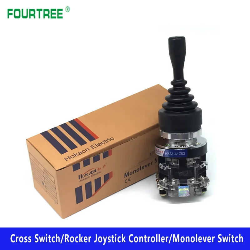 30mm Monolever Rocker Cross Switch Joystick Switch Momentary 2/4 Positions 2NO 4NO Self-reset Self-locking HKA1 Series