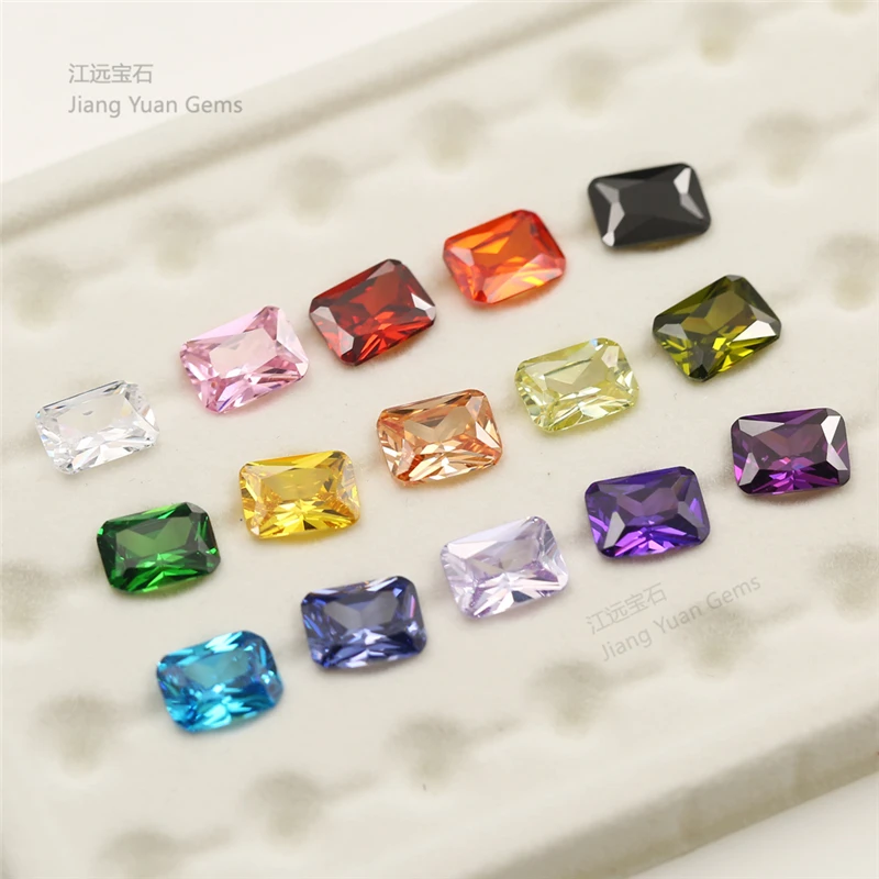 1pcs Per Color Total 15pcs Octangle Cut Loose Cubic Zirconia Stone Mix 15 Colours CZ Synthetic Gemstone for Jewelry Making