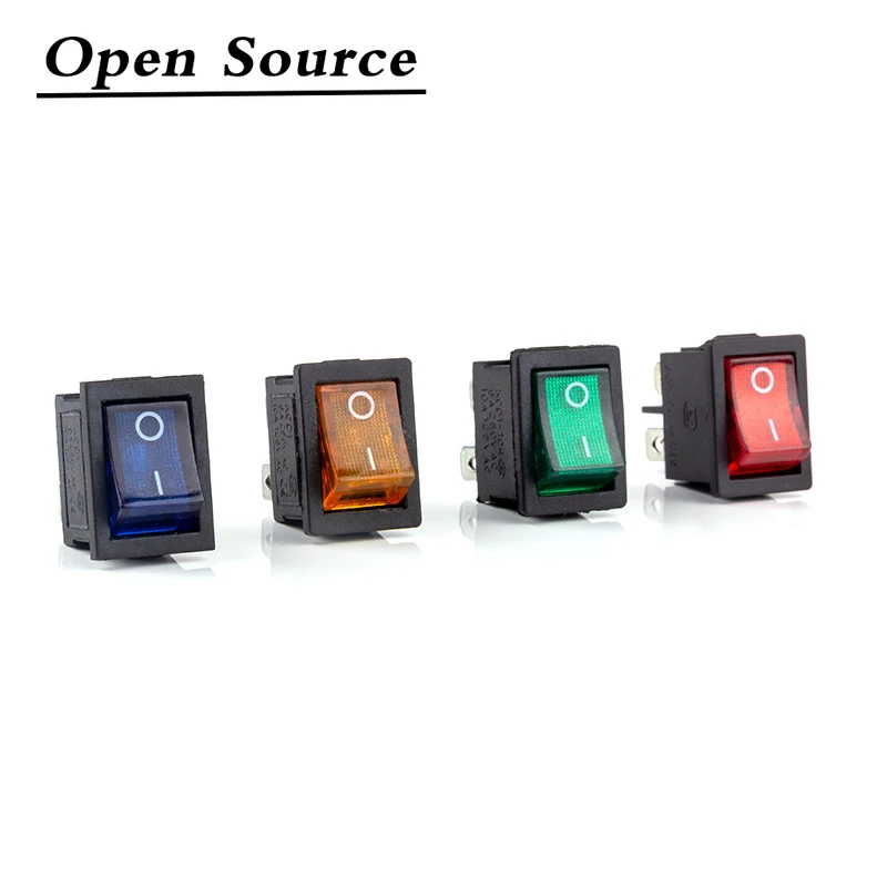 1PCS KCD1  3Pin 4Pin Boat Car Rocker Switch 6A/10A 250V/125V AC Red Yellow Green Blue Black  Button Best Price KCD1 220V