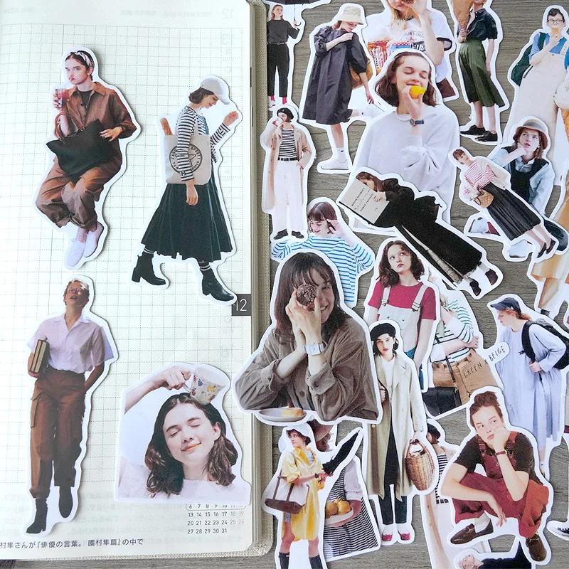 Japanese Magazine Style Street Shooting Sticker DIY Scrapbooking Journal Base Collage Phone Diary Album Happy Planner Decoration