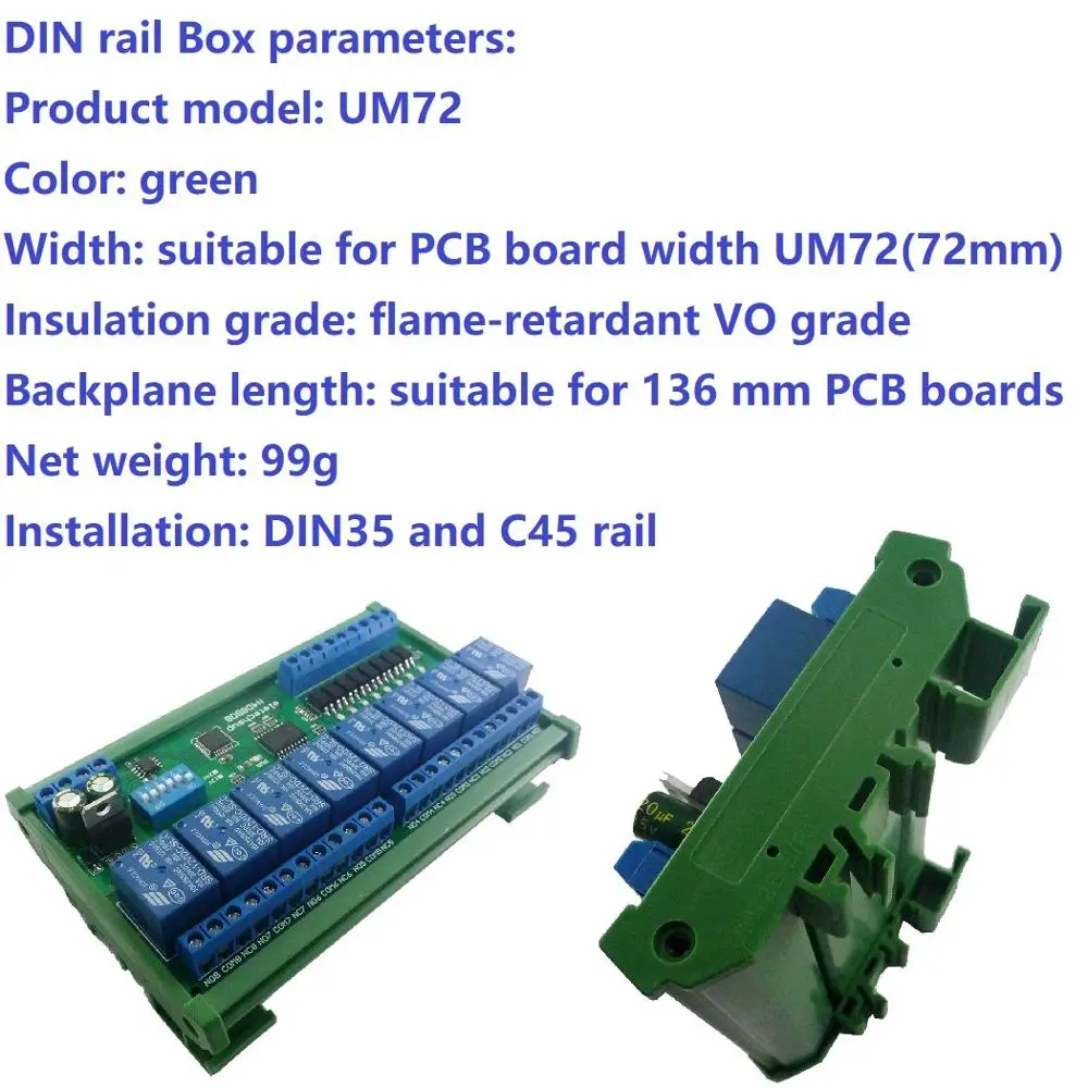 N4D8B08 DC 12V 24V 8 Isolated Input & 8 Output DIN35 C45 Rail Box UART RS485 Relay Module Modbus RTU Control Switch Board