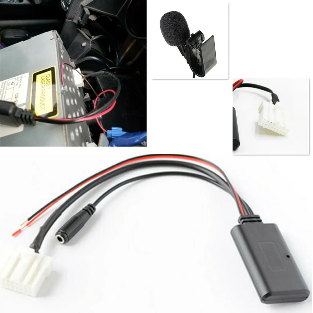 Car Car Bluetooth AUX Audio Cable Adapter Bluetooth Mic For Mazda 3 5 6 MX-5 RX-8 Stereo Radio