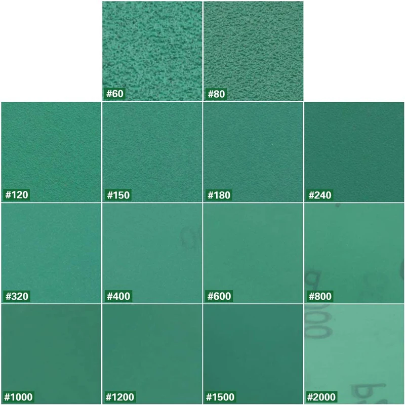 6 Inch 6 Holes Sandpaper Green Film Sanding Discs 60-2000 Grits Hook and Loop Wet Dry  for Wood Car Metal Polishing Finishing