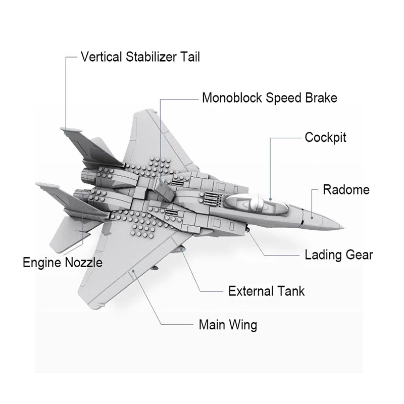 Military Series 270Pcs F-15 Eagle Fighter 593Pcs V-22 Building Blocks Assembly MOC Airplane Model Bricks Toys For Children Gifts