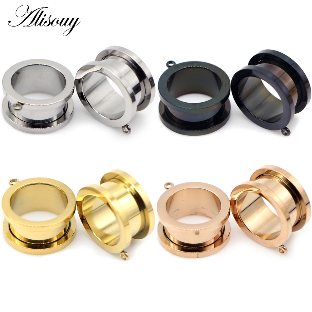 Alisouy 2pc DIY přívěsek dangle nerez ocel balvan ucho woblery lodní šroub tunely stretchers tělo piercing šperků náušnice expandér