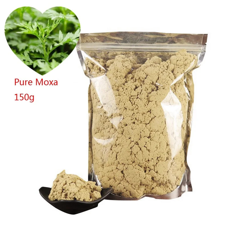 High Quality 50:1 Pure Moxa Gold Herb Wild Mugwort Artemisia Chinese Moxibustion Acupuntura Heating Therapy Moxa Meridian 150g