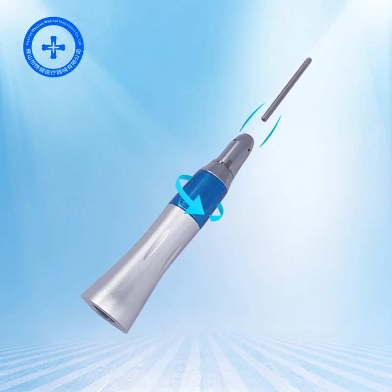 WenJian Brand NSK Style Dental Slow Low Speed External Single Water Spray Contra Angle   Straight Air Motor Handpiece 4 Holes