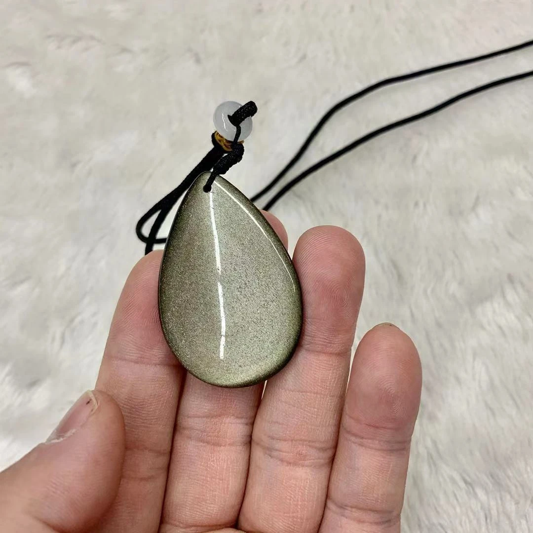 Golden Obsidian Necklace Pendant Natural Gemstone Jewelry Pendant For Woman For Man For Gift Wholesale !