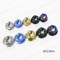 Titanium Flanged Nuts M12 M14 M16 M18 M25 Nut Screws Ti Bolts for Motorcycle Bicycle Car Parts