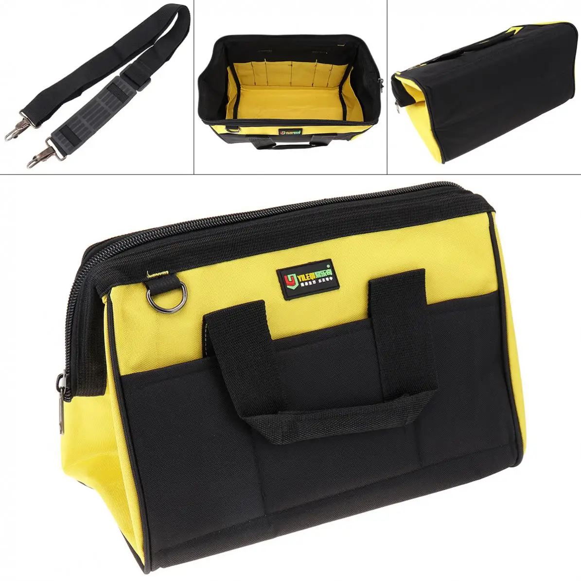 14 Inch Oxford Cloth Waterproof Hand Shoulder Dual-purpose Tool Bag with 18 Pockets and Hanging Strap for Maintenance Tools