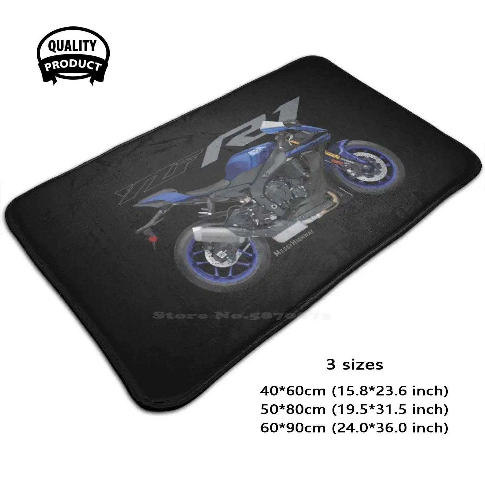 R1 19 Blue , Sl Soft Cushion Home Carpet Door Mat Car Rug Motorcycles Rideordie Ridetolive Motorbike Cruise Best Model Colours