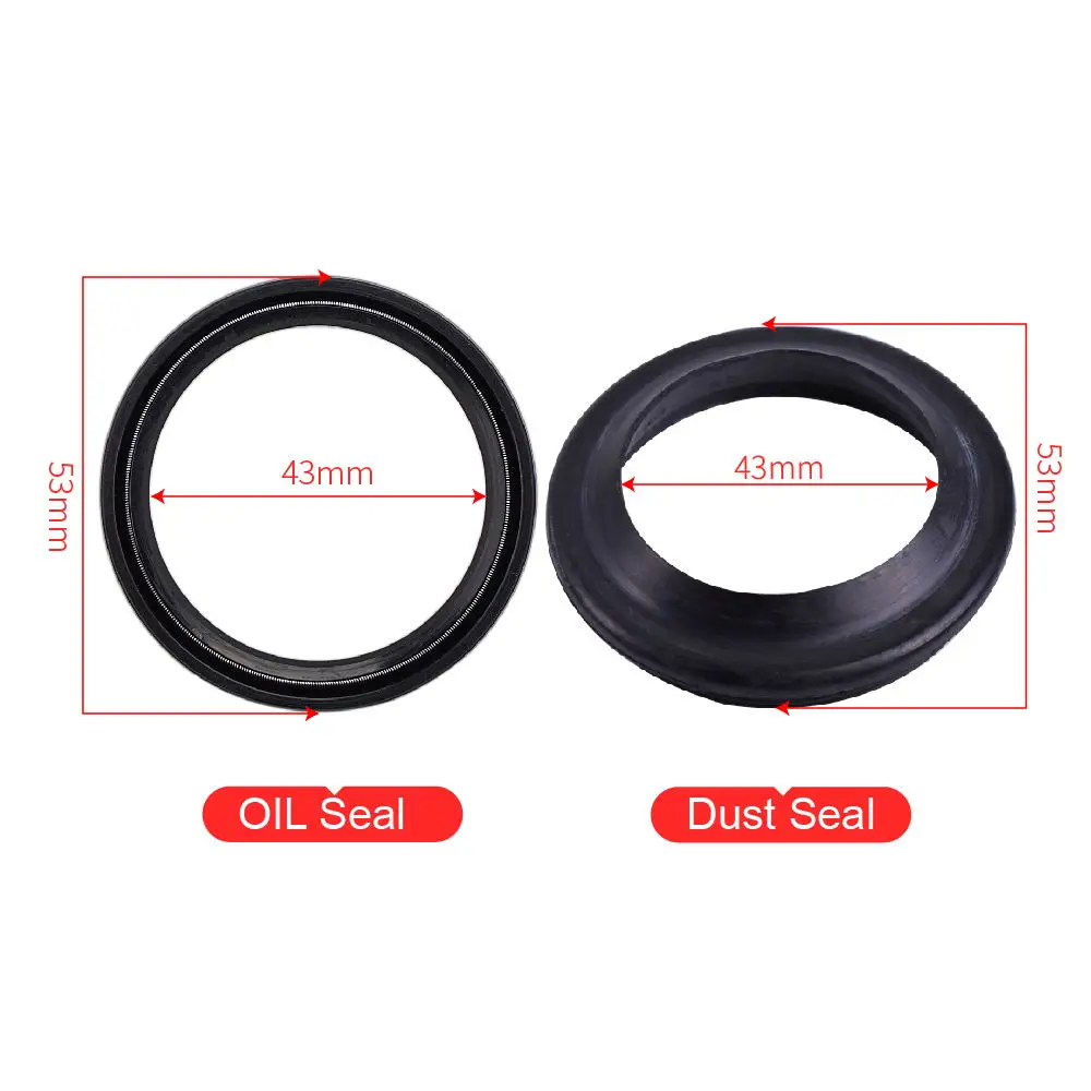 43x55x11 43 55 11 Motorcycle Front Fork Oil Seal & 43x55 Dust Cover Lip For YAMAHA FZ6 S2 FZS1000 FAZER FZS 1000 MT01 1600 R1