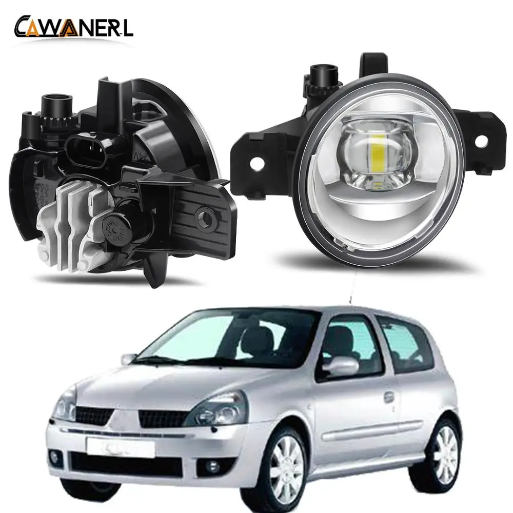 Fog Light Assembly 30W 8000LM Car Right + Left Side LED Lens Fog Light DRL H11 12V For Renault Clio 2/II Hatchback Van 1998-2004