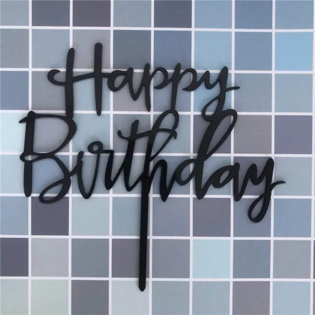 Gold Silber Alles Gute zum Geburtstag Kuchen Topper Acryl Klassische Geburtstag Cupcake Topper Dessert Dekoration für Baby Dusche Kuchen Liefert