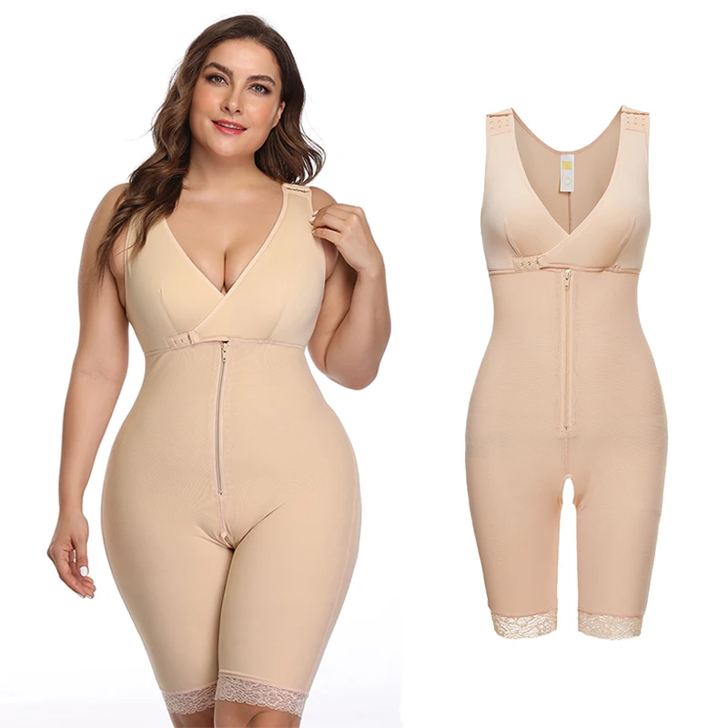 Body korygujące tułów damska wyszczuplający modelujący pochwa otwarta krocza gorset bielizna poporodowa Body Plus Size pas na brzuch