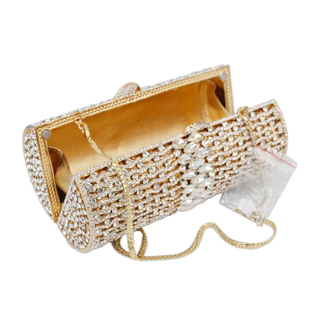 KHNMEET Gold Silver Clutch Bags cylinder Women Evening Bags Party Purse Blue Pink Banquet Bags Female Shoulder Bags SC978