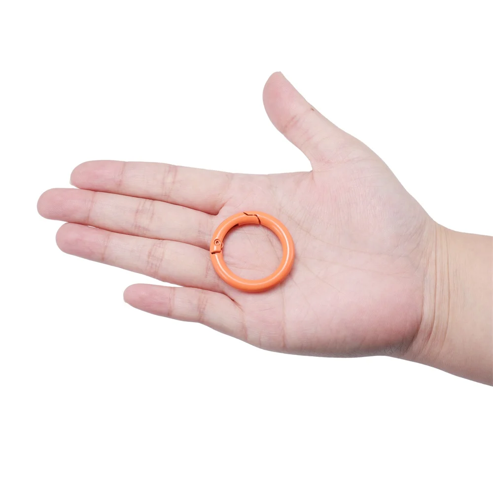5 Teile/los 21 Farben Metall O Ring Frühling Verschluss Zu Öffnende Runde Karabiner Schlüsselbund Clips Haken Hund Kette DIY Schmuck Schnalle stecker – Detail 7