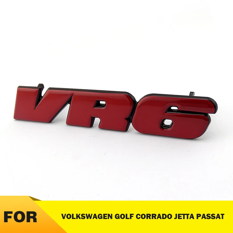 

Auto Logo 3D Sticker Red VR6 Car Stickers Front Grill Decals MK3 Grille Auto Logo For VW Golf Corrado Jetta Passat Car Gadget