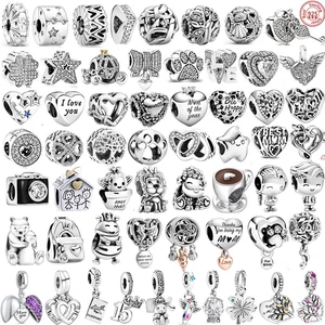 100 %925 ayar gümüş köpek aşk-in kamera futbol ve sonsuz kalp hesapları fit orijinal pandora takılar bilezik kadınlar takı hediye Kolyenin ilk 10 satışı-casus-no. 6