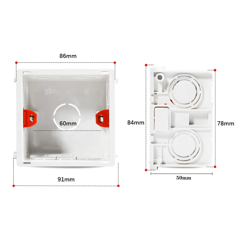Type 86 Switch Socket Concealed Thickened Wiring Bottom Box Universal Junction Box Flame Retardant Cassette