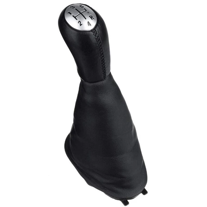 5 Speed Leather Manual Car Gear Shift Knob Lever with Boot Cover for Renault Clio 2 Clio 3 Megane 2 Scenic 2 Kangoo