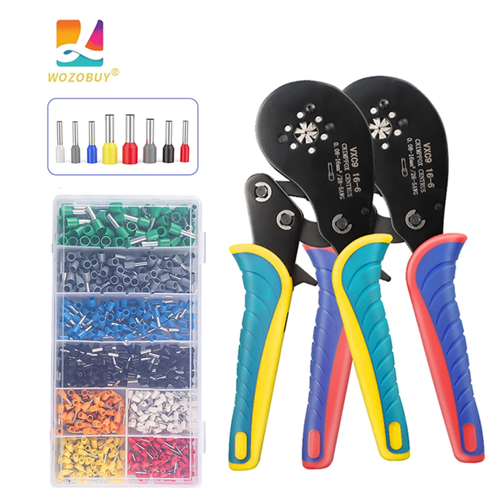 Tubular Terminal Crimping Tools Mini Electrical Pliers VXC9 16-6 ferrule Crimping Pliers 0.08-16mm² High Precision Clamp Sets