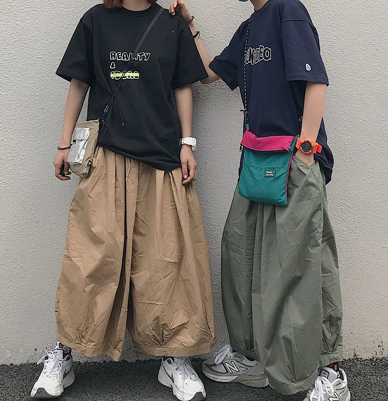 

Super Wide Leg Harem Pants Men Women Lovers Baggy Japanese Harajuku Men Crotch Hip Hop Punk Casual Loose Streetwear Trousers