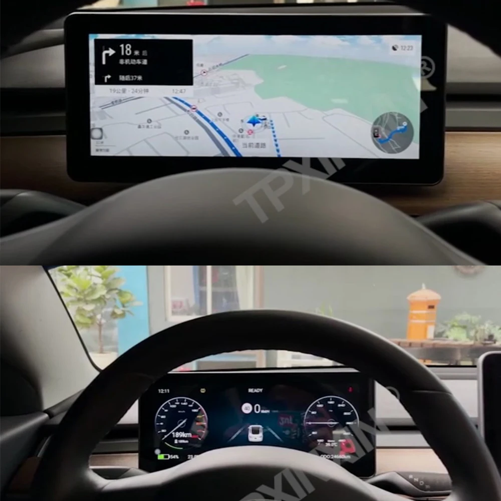 

ЖК-дисплей на Android для приборной панели автомобиля Tesla Model 3 Y, цифровая производительность, Автомобильная GPS-навигация, мультимедийный плеер