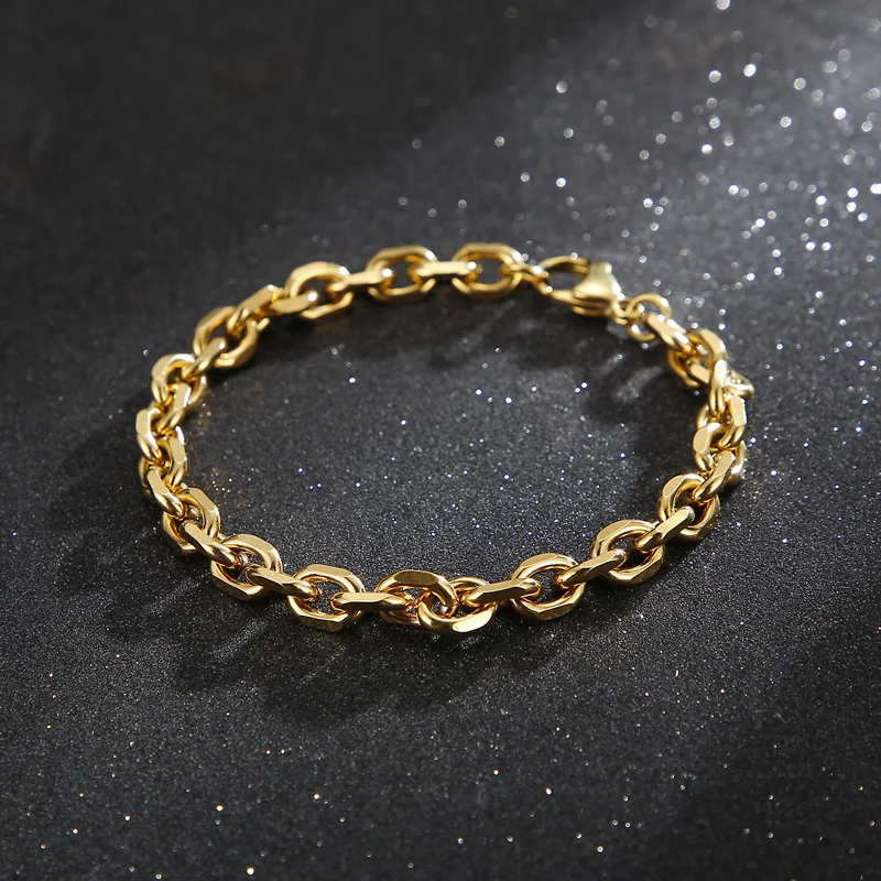 Karen 4mm 5mm 6mm 10mm O-Chain Simple Fashion Men's Stainless Steel Bracelet Custom