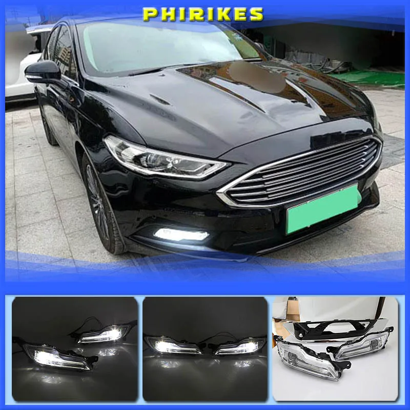 

1set for Ford Fusion Mondeo 2018 LED DRL Fog lamp Daytime Running Light Daylight Waterproof Styling light