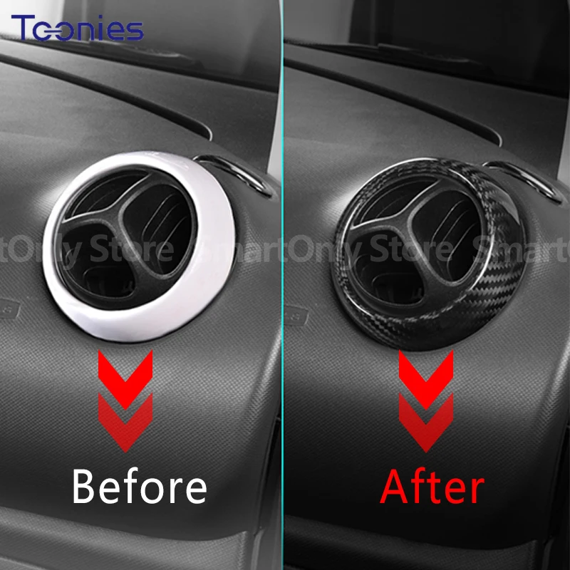 Car Air outlet Decoration Modification Cover For Mercedes smart 453 Fortwo Forfour Carbon Fiber Interior Styling Accessories