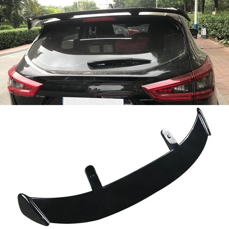 For Universal Nissan Qashqai Roof Spoiler WING  ABS Material Car Window Rear Lip Black Tail Fin Refit Accessories 2008-2021