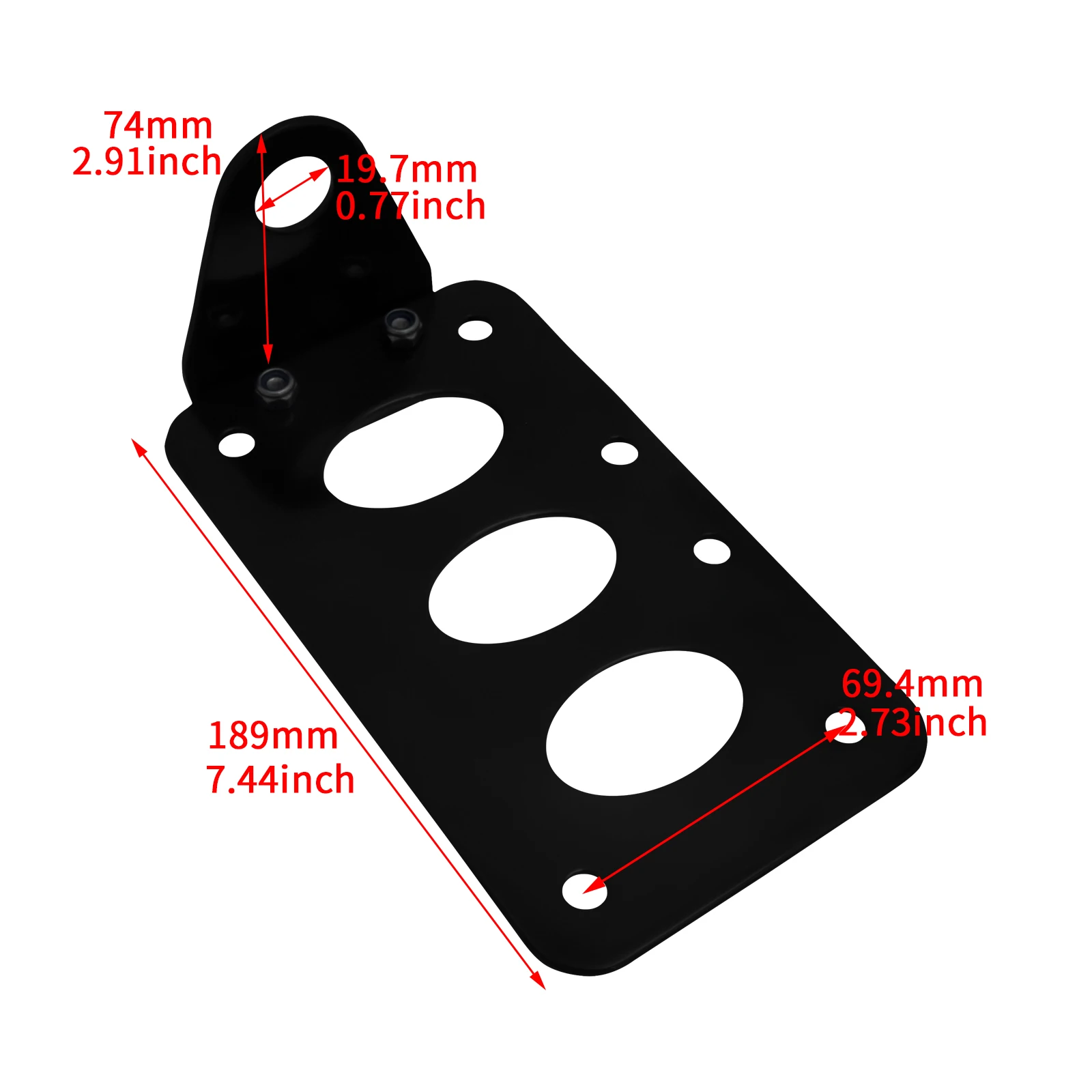 Motorcycle Universal Retro Side Mounted Tail Light Frame License Plate Holder License Bracket Black For Harley XL Bobber Chopper - view 6