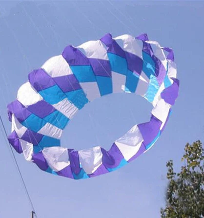 Outdoor Sports 2m White Blue Purple Power  Software  Kite Very Nice