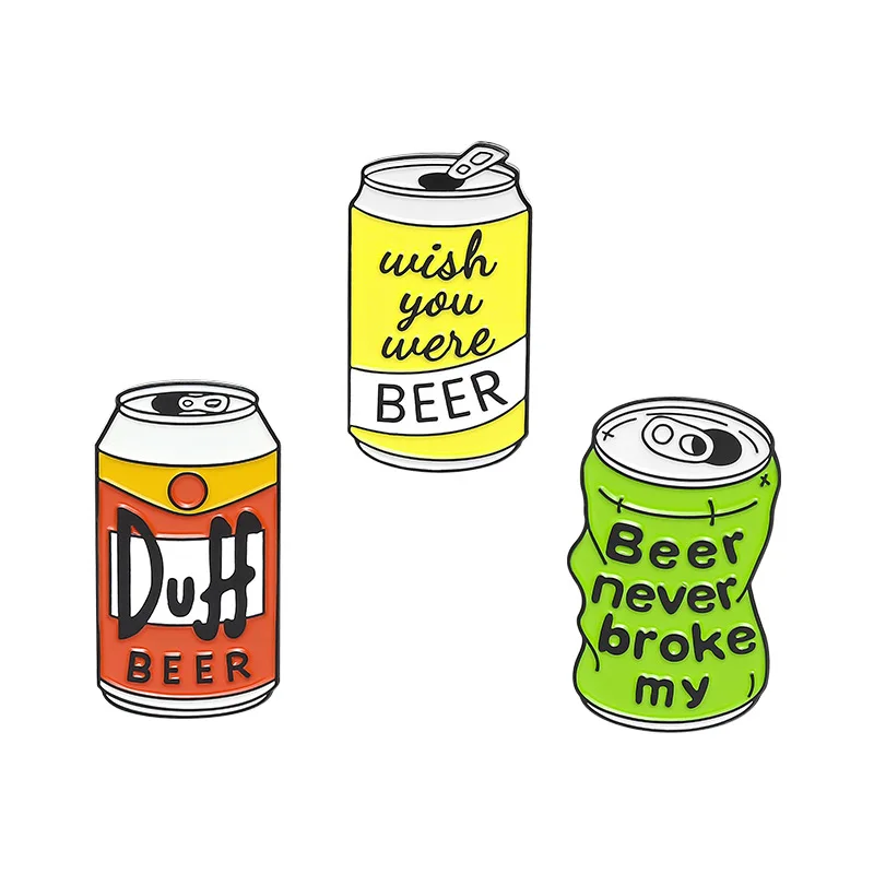 Cartoon pin creative Duff beer can beer beverage brooch factory spot badge wholesale gift for friends