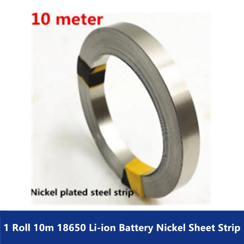 1 Roll 10m 18650 Li-ion Battery Nickel Sheet Plate Nickel Plated Steel Belt Strip Connector spot welding machine Battery welders