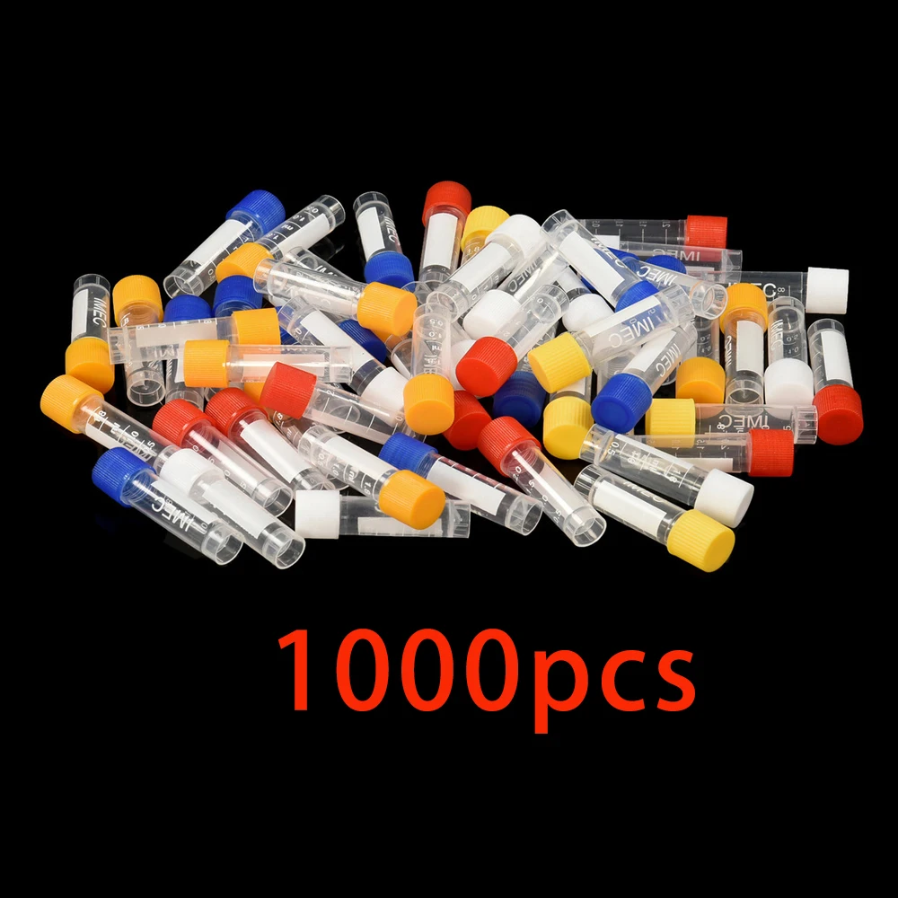 

1000pcs , 1.8ml Cryopreservation Tube Laboratory Freezing Tubes Centrifuge Tube For Lab Analysis With Colorful Screw Cap