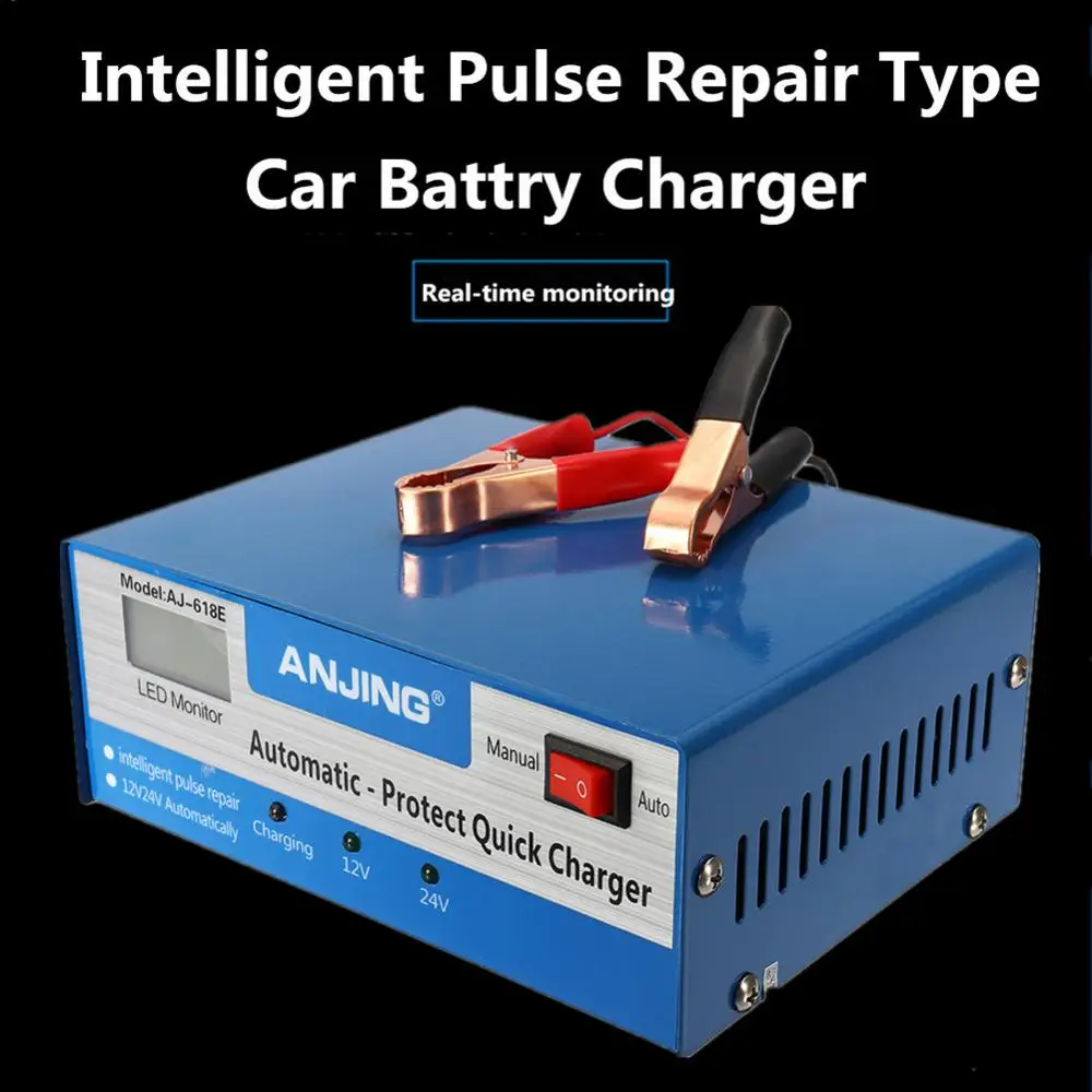 50% HOT SALES！！！12/24V Automatic Intelligent Pulse Repair Car Motorcycle Power Battery Charger