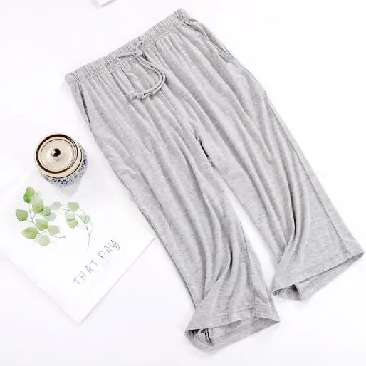 Women\'s pajamas pant summer cropped trousers modal comfortable home pants sports lounge wear large size sleepwear pant M-3XL