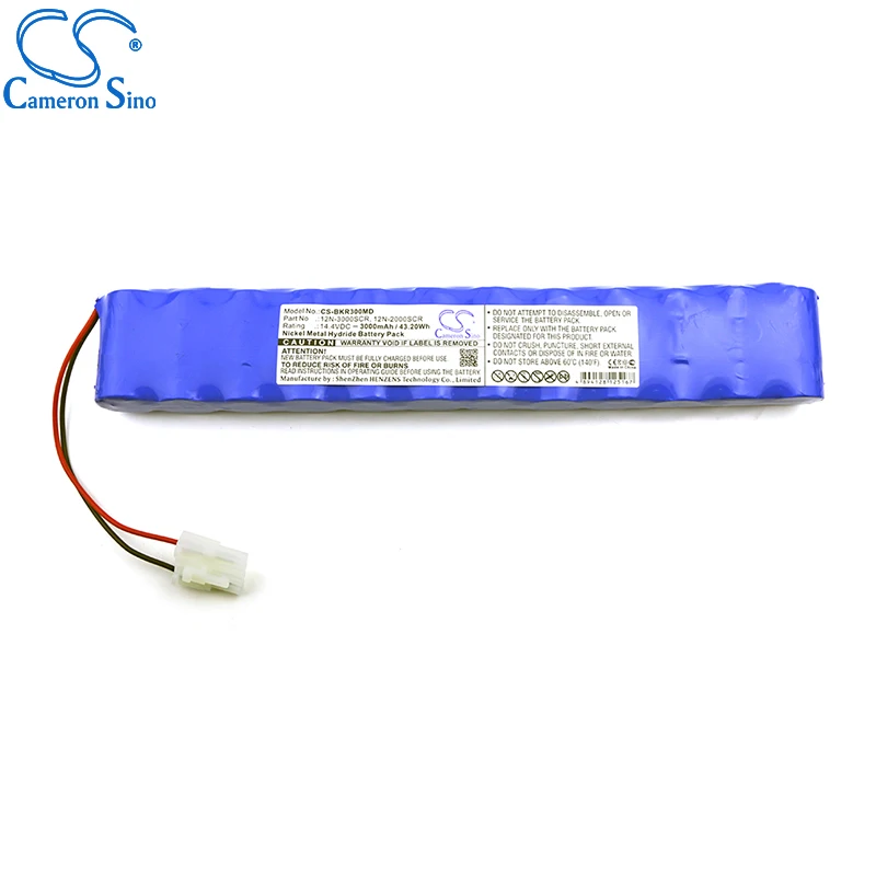 CameronSinoแบตเตอรี่สำหรับBruker 3002 IH Defibrillator Defigard 3002เหมาะกับ12N-1800SCRทางการแพทย์เปลี่ยนแบตเตอรี่3000MAh/43.20Wh
