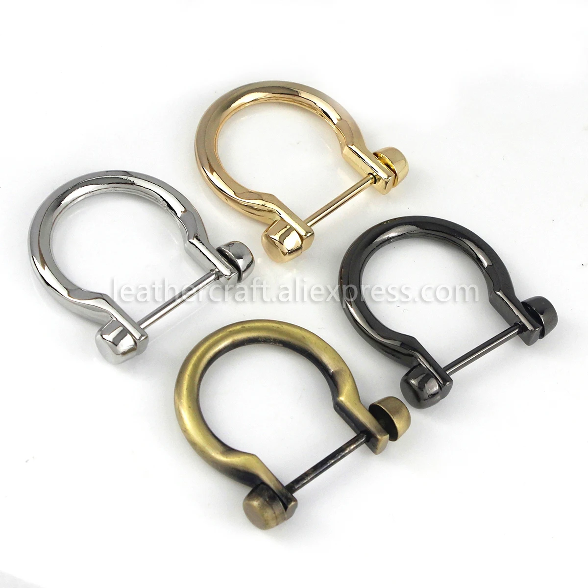 1pcs Metal Carabiner D Bow Shackle Fob Key Ring Keychain Hook Screw Joint Connector Buckle Lightgpold/ Silver/ Gun Black/ Bronze