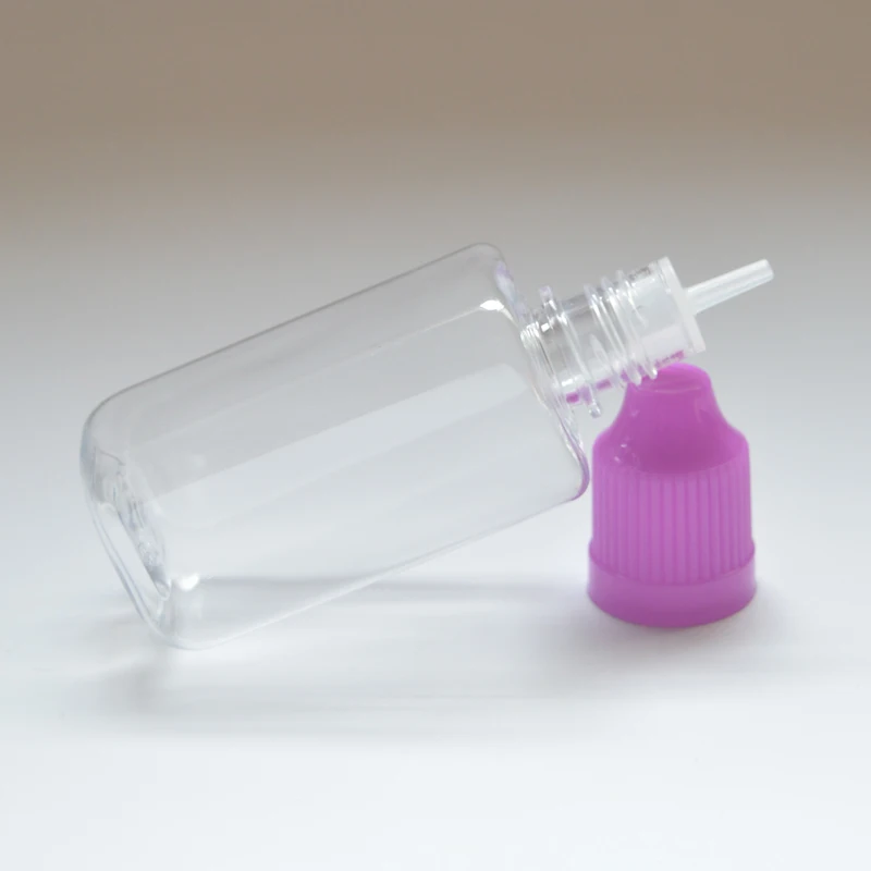 

3200pcs Empty Clear Square 30ml Plastic Dropper Bottles with Childproof Cap PET E liquid Needle Bottle