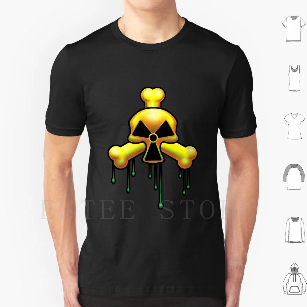 Dripping Crossbones. T Shirt DIY Big Size 100% Cotton Pirate Crossbones Jolly Roger Skull Radioactve Slimy Nuclear Manga Bones