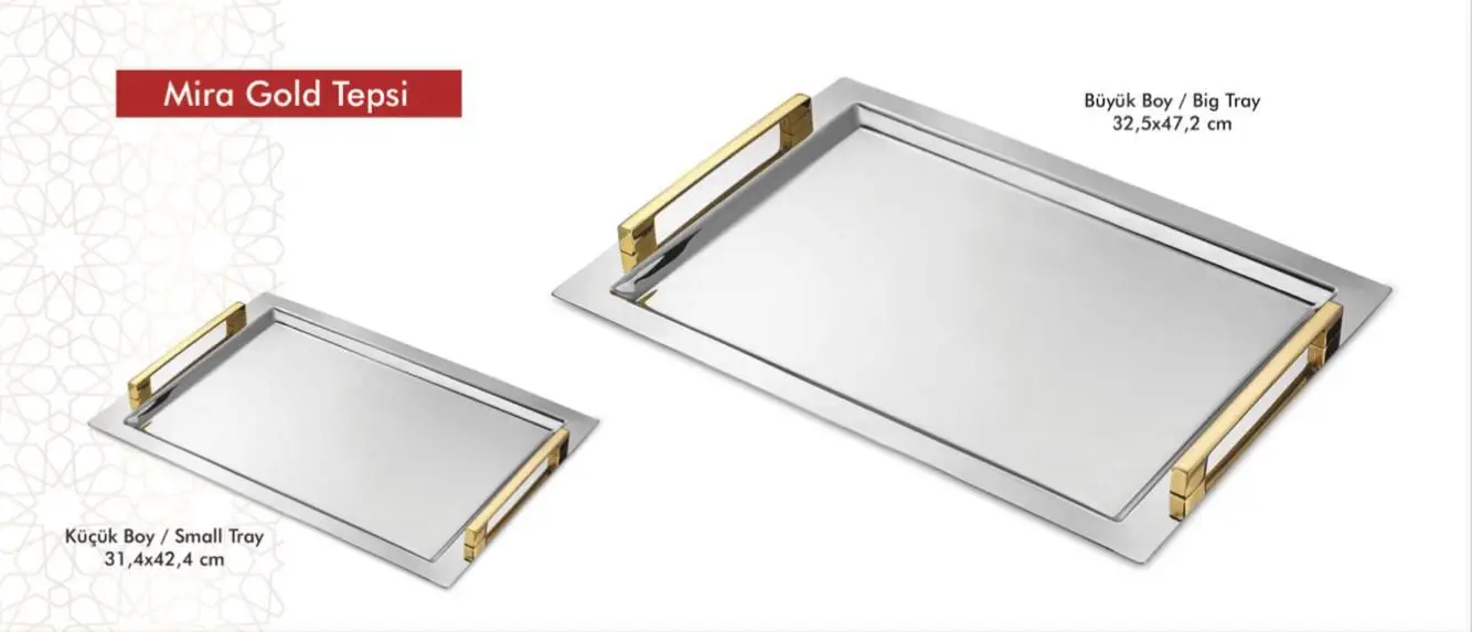 DOLBOVI Tiamo Mira Gold 2 li Tea tray 18/10 Stainless Steel tray поднос plateau de service