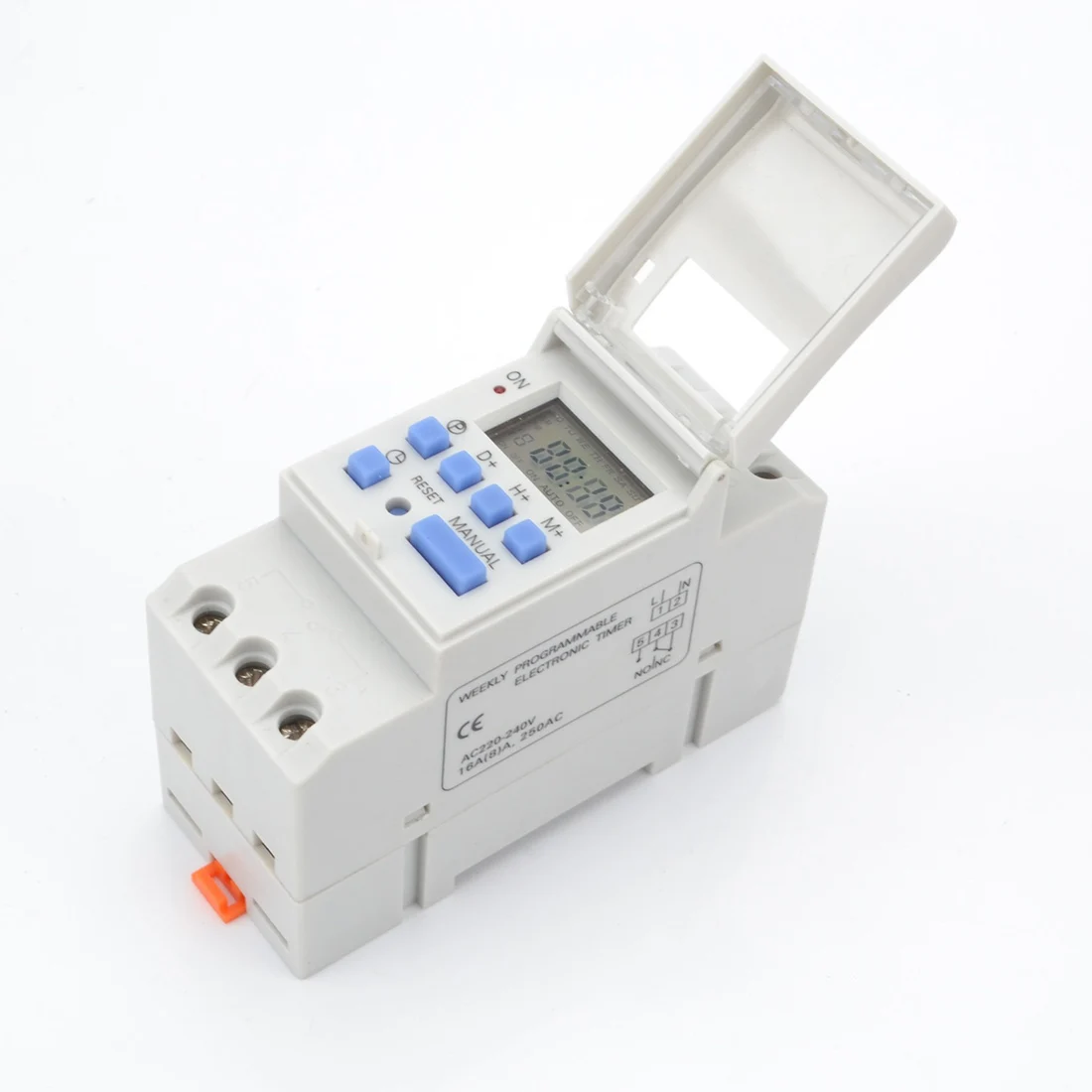 Electronic Weekly 7 Days Programmable Digital Industrial Time Switch Relay Timer Control AC 220V 16A Din Rail Mount