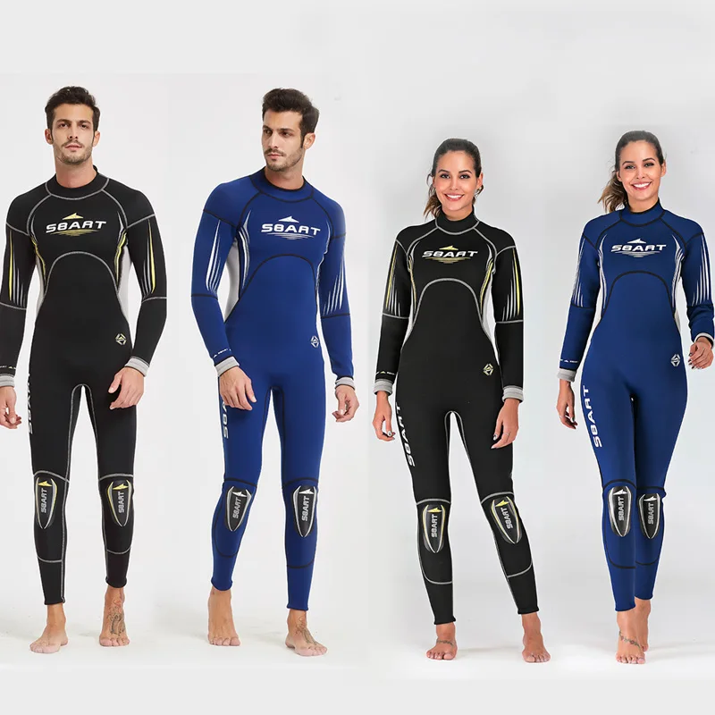 Neoprene Wetsuit for Men Women, Full Body, Long Sleeve, Back Zip, Perfect for Surfing, Diving, Snorkeling, Warm Swimwear, 3mm